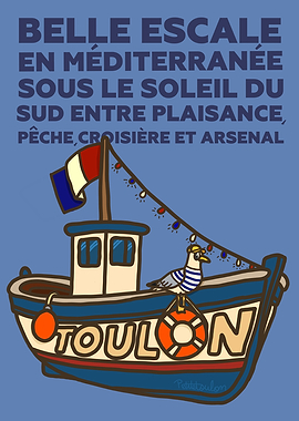 Toulon FIsherMan Boat Illustration