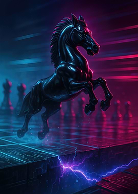 Chess: Cyber‑Noir Knight’s Leap