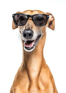 Cool Azawakh Dog with Sunglasses Portrait