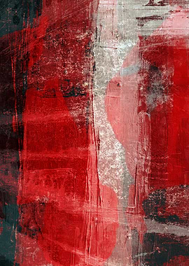 Abstract Red and Black Painting