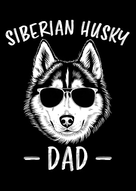 Siberian Husky Dad with Sunglasses