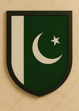Framed Pakistan Flag - Marble look