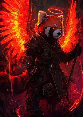 Red Panda Angel Warrior