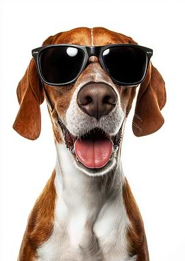 Cool Harrier Dog with Sunglasses