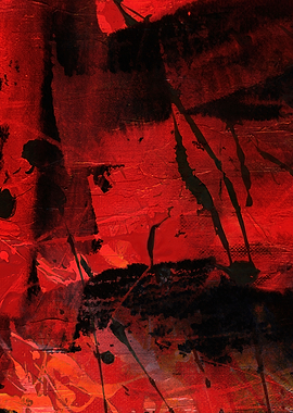 Abstract Red and Black Painting