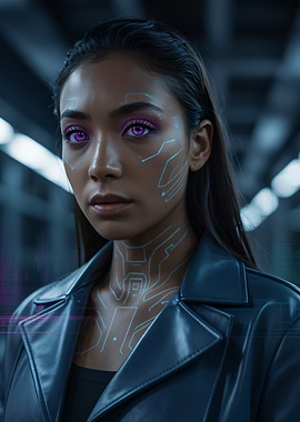 Woman with Purple Eyes