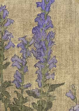 Purple Flowers on Textured Background