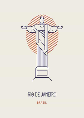 Christ the Redeemer Minimalist Illustration