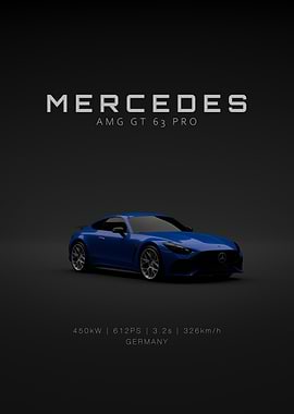 Front Mercedes-Benz AMG GT63 PRO 2025 Blue Specs