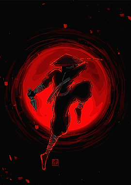 Ninja Warrior in Red and Black