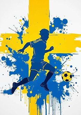 Sweden Soccer Player with Flag