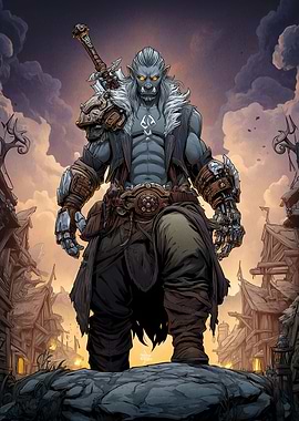 Orc Warrior in Fantasy Village