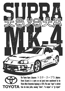 Toyota Supra MK4 Black and White