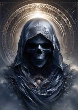 Hooded Skull with Halo