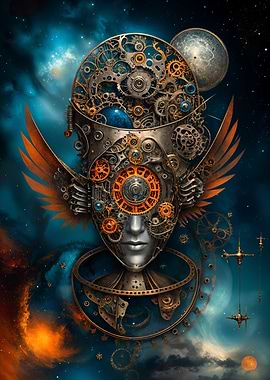 Mechanical Wings in a Cosmic Dreamscape