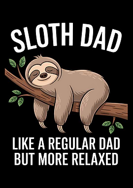 Sloth Dad Relaxed Cartoon