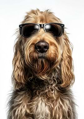Cool Otterhound Dog with Sunglasses Portrait
