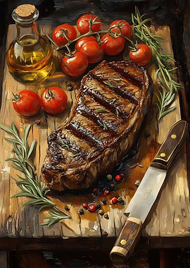 Grilled Steak with Rosemary