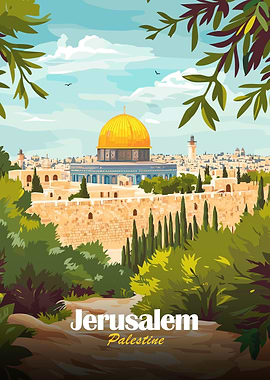 Jerusalem, Palestine Illustration