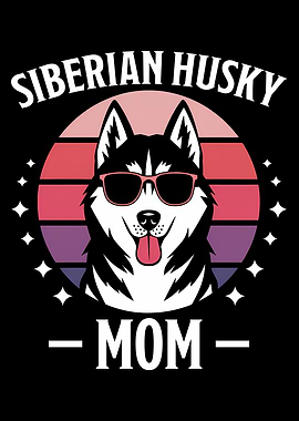 Siberian Husky Mom with Sunglasses