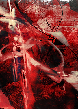 Abstract Red and Black Art