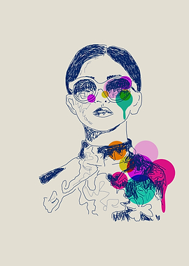 Abstract Portrait with sunglasses