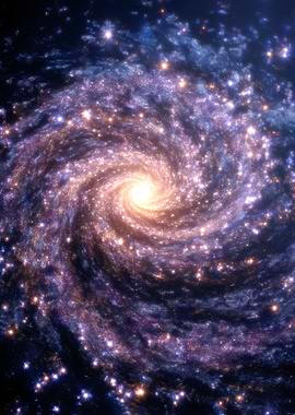 Swirling Galaxy with Stars and Light