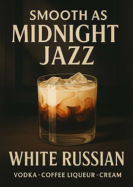 White Russian Cocktail Art Print