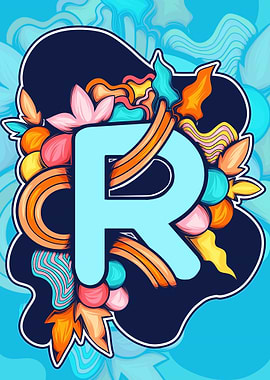 Letter R Floral Design