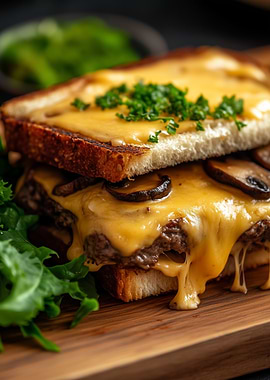 Melted Cheese Burger on Toast