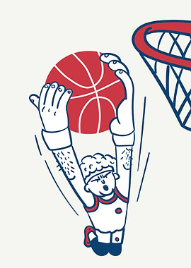 Basketball player dunking