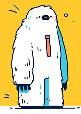 Cartoon Yeti with Tie