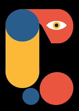 Bauhaus Abstract Geometric Face