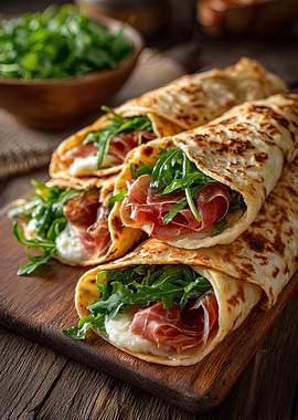 Piadina with Prosciutto and Arugula