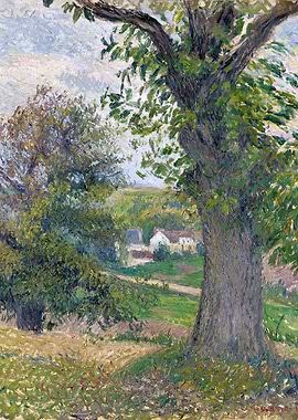 Landscape with Trees and Houses Painting