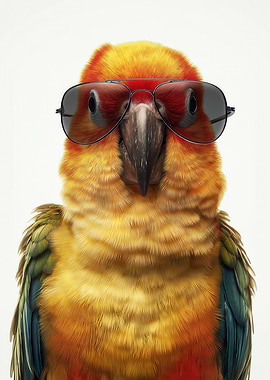 Cool Parrot with Sunglasses