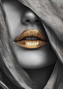 Golden Lips Portrait