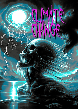 Climate Change Skull in Water