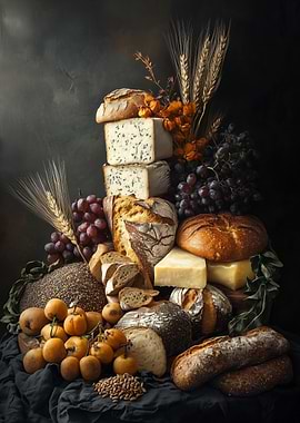 Still Life with Bread and Cheese