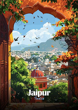 Jaipur, India: Cityscape Through Archway