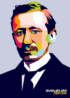 Guglielmo Marconi Pop Art Portrait