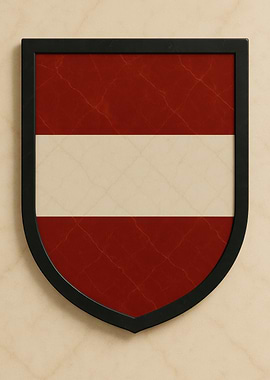 Austrian Flag Shield - Marble look