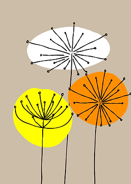 Abstract Floral Art with Circles