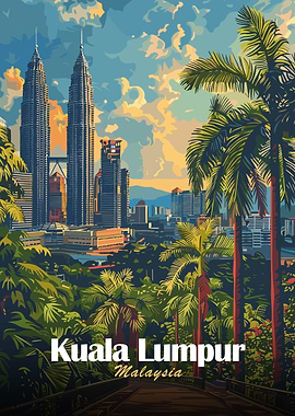 Kuala Lumpur, Malaysia Cityscape Art