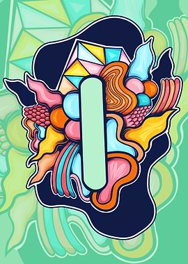 Abstract Letter I Illustration