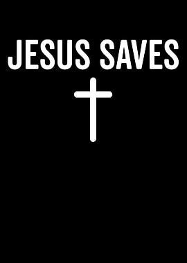 Jesus Saves Cross Black and White