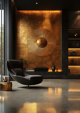 Luxurious Interior with Golden Accents