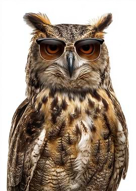 Cool Owl with Sunglasses Portrait
