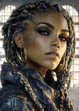 Braided Woman Portrait