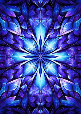 Blue and Purple Floral Mandala